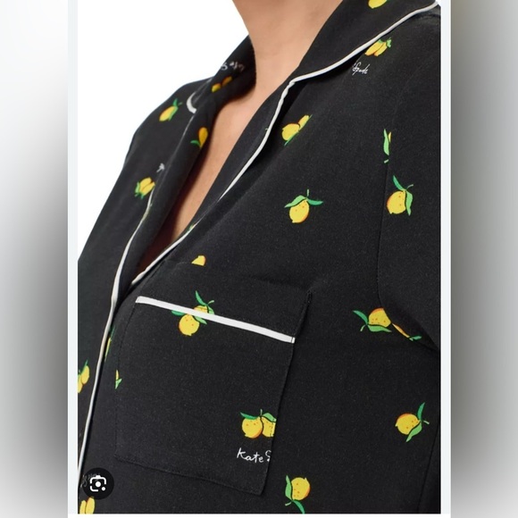 kate spade Other - NWT Kate Spade Modal Short Set, Medium, Black Piped w/lemons